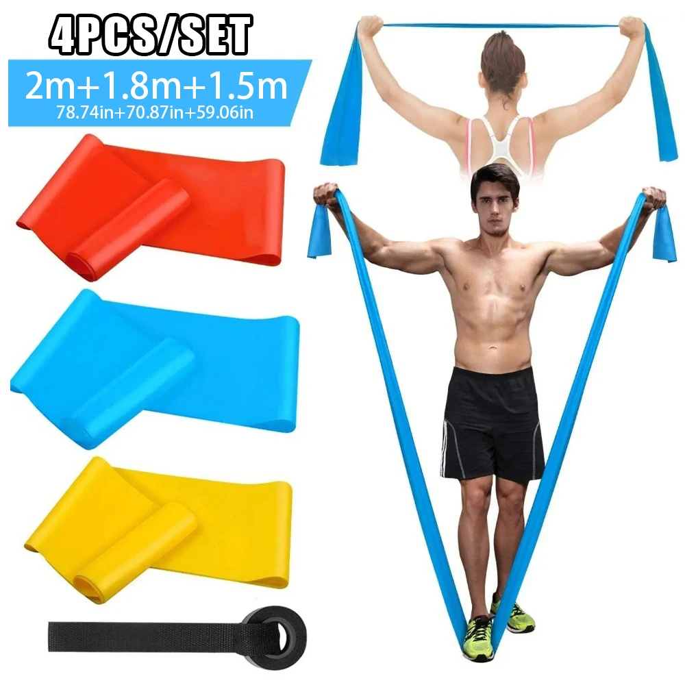 Crossfit Workout With Equipment - 4Pcs/Set Elastic Fitness Bands Resistance Bands