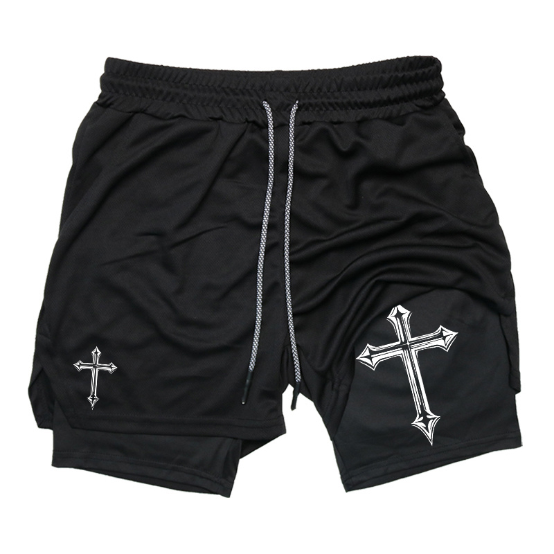 Cross Print 2-in-1 Workout Run - Crossfit Gear For Men review and price