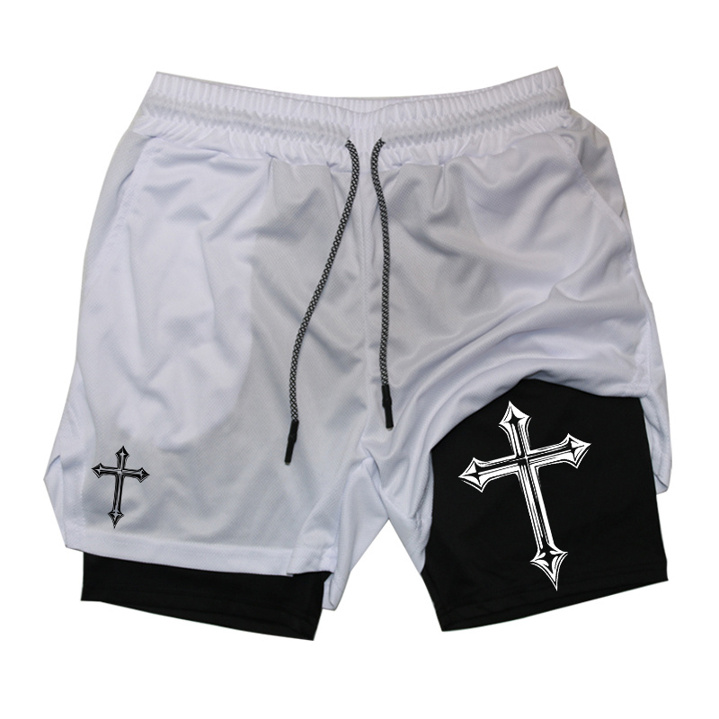 Cross Print 2-in-1 Workout Run - Crossfit Gear For Men review and price