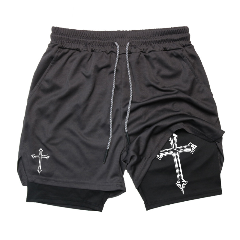 Cross Print 2-in-1 Workout Run - Crossfit Gear For Men review and price